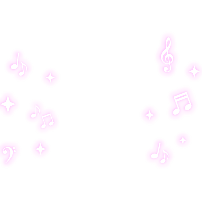 ♡ : pink glowing kawaii music notes aura