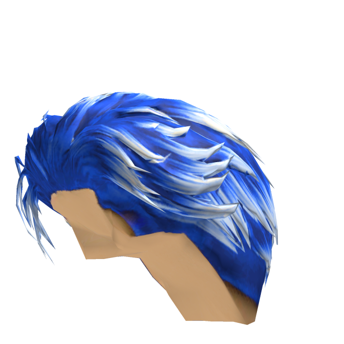 Fluffy hair with light blue bangs