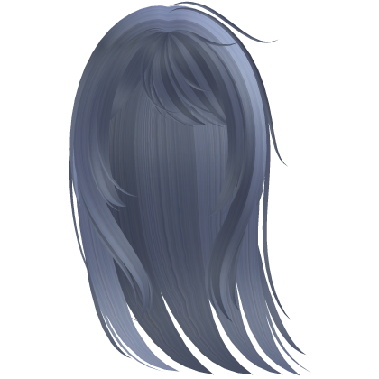 cute blue wispy hair with windblown bangs Roblox item