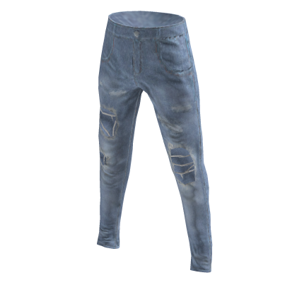 Ripped Denim Jeans - Light Wash