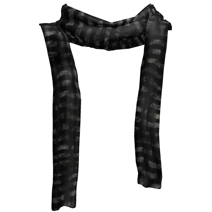 ♱ gothic grunge black stripe long scarf 1.0