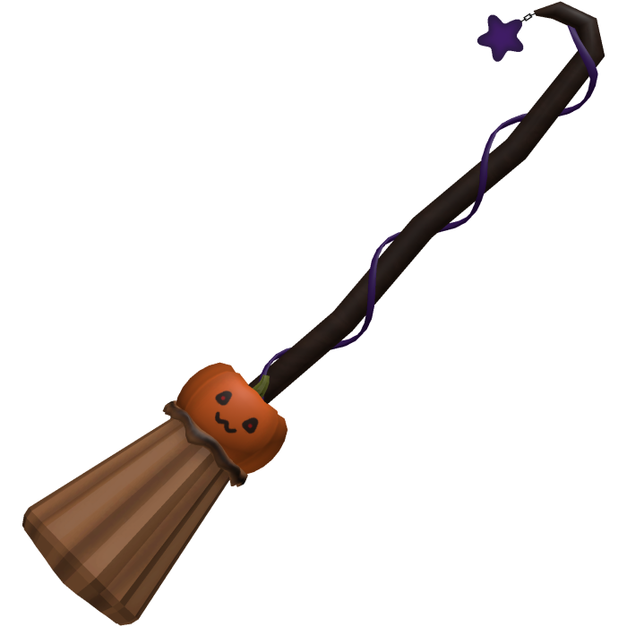 adorable halloween witch broom in purple
