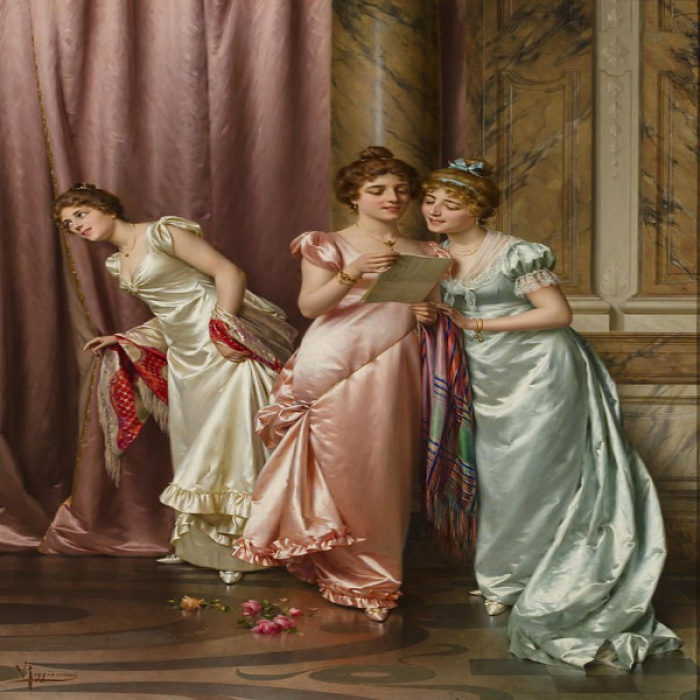 Three Girls Listening In (Painting) Roblox decal