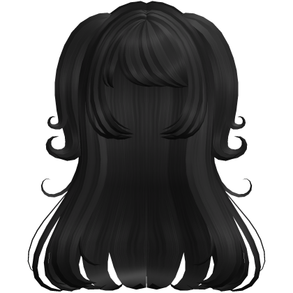 Long Flowy Black Hair with Swirly Pigtails Roblox item