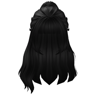 Side-Swept High Ponytail Hair (Black) Roblox item