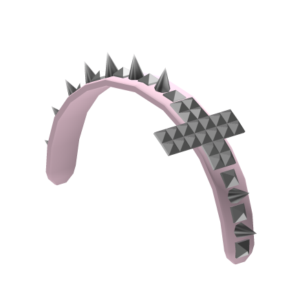 Light Pink Y2k Spiked Emo Gothic Cross Headband