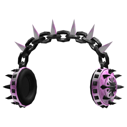 Pink and Black Spikey Headphones
