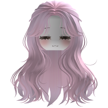 cute y2k fluffy beautiful pretty hair bow (pink) Roblox item