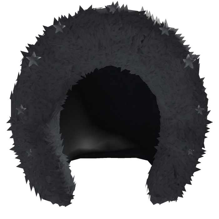 Black winter fur hood with stars