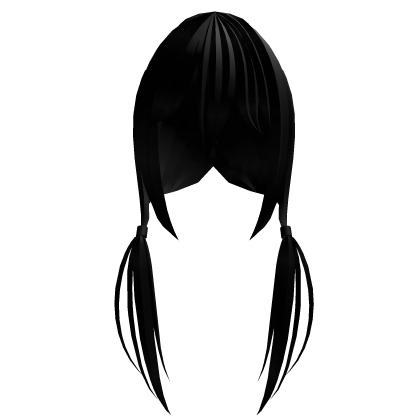 ♡ Cute Hair Long Pigtails in Black Roblox item