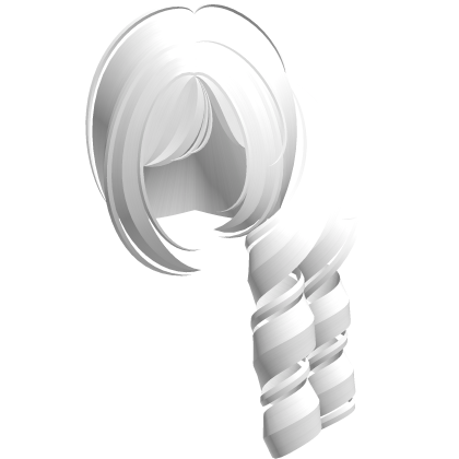 (//_^) adorable white curly side ponytail