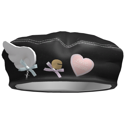 Black Kawaii Wings Soft Girly Beret Roblox item
