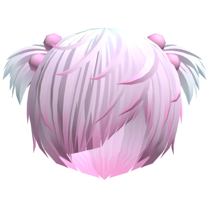 (//_^) pastel messy anime vkei emo hair w buns