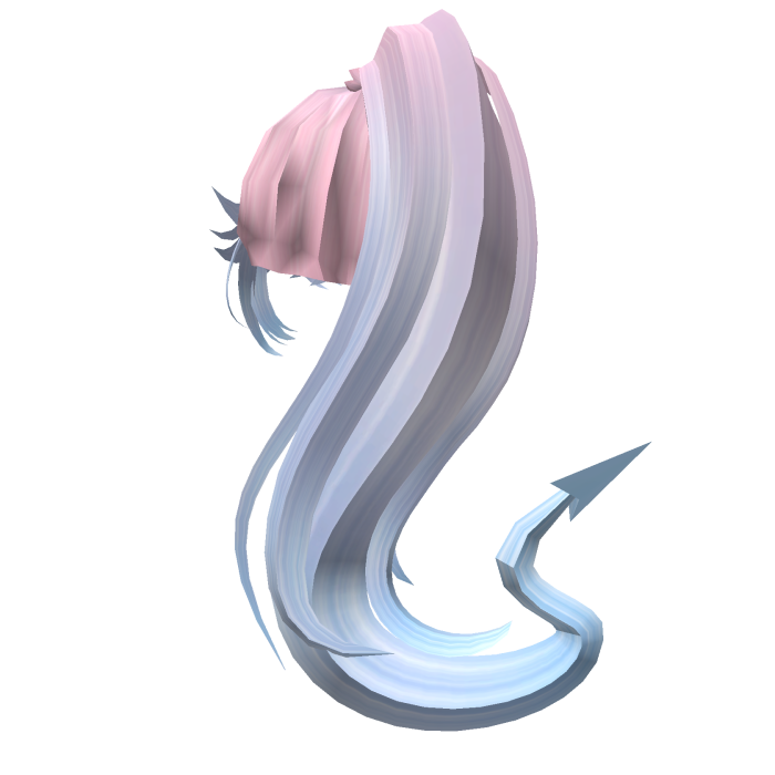 devil ponytail - pink & blue