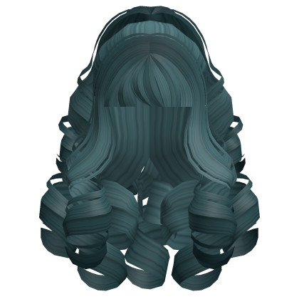 Fluffy Curly Pearl Ponytail Teal