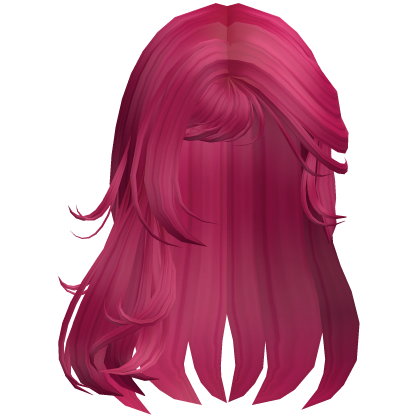 Emo Long Messy Hair w/ Side Bangs (Hot Pink)