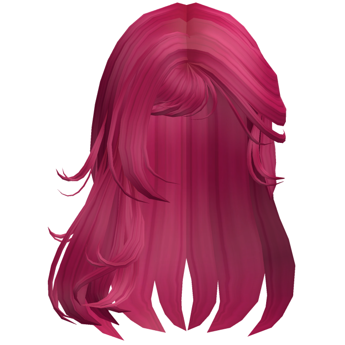 Emo Long Messy Hair w/ Side Bangs (Hot Pink)