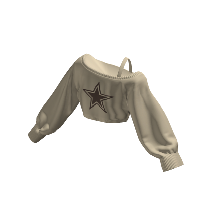 Star Off Shoulder Oversized Sweater (Cropped) thumbnail