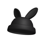 Cute Black Fuzzy Bunny Beanie