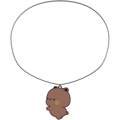 (3.0) Cute Silver Threaded Dudu Bear Necklace  Roblox item
