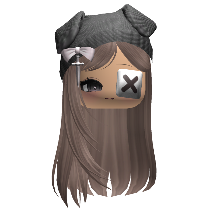 Kawaii Straight Hair w/ Accessories & Chibi Face