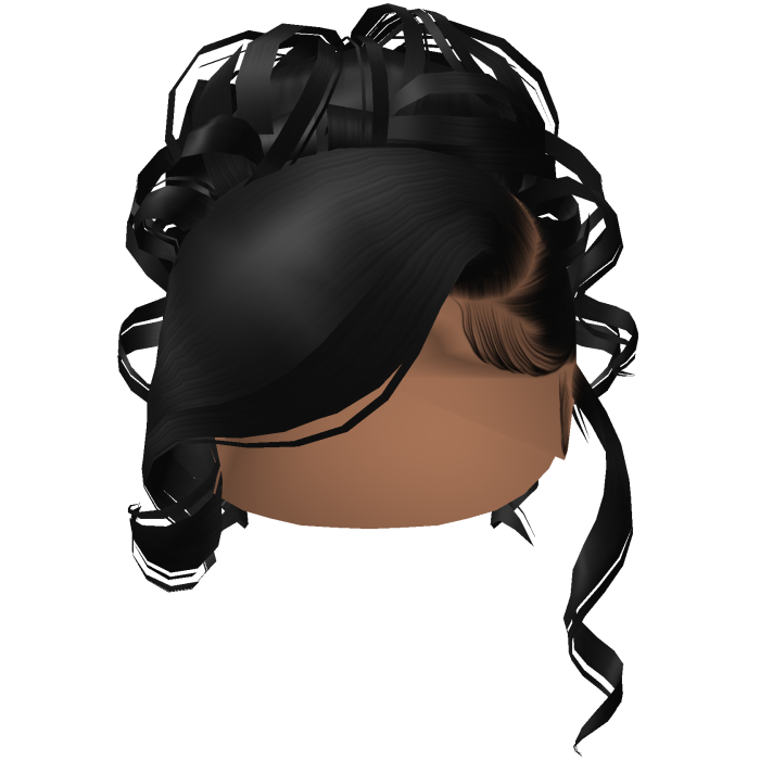 Side Swept Curly Updo [Black]
