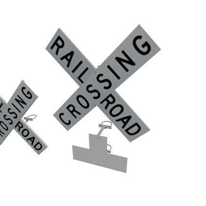 Realistic Railroad Crossing Sign