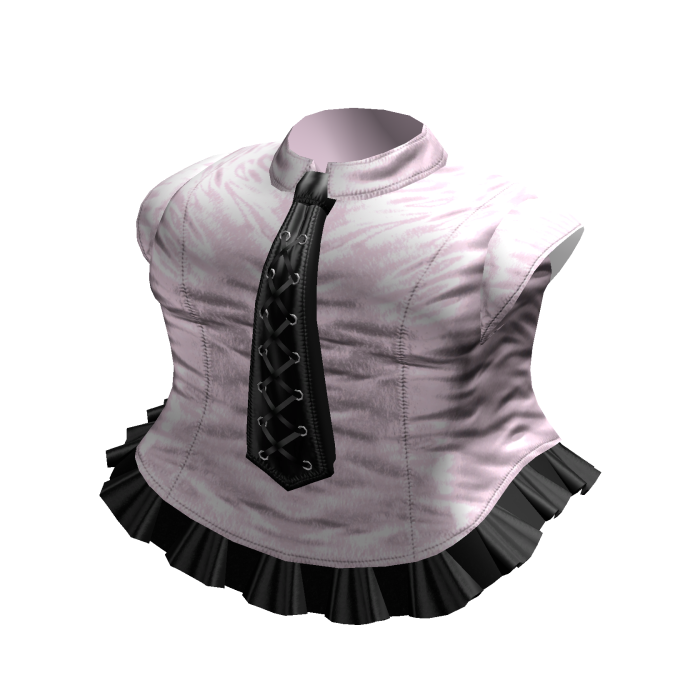 Gothic Wrinkled Tie Dress in Pink & Black
