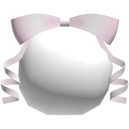 ♡ cute bunny tail with curly ribbons bow pink Roblox item