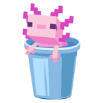 Cartoony rainbow axolotl club