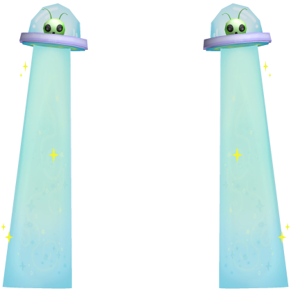 👽 Cute Silly Alien UFOs Behind You in Blue