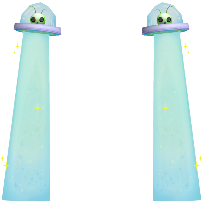 👽 Cute Silly Alien UFOs Behind You in Blue