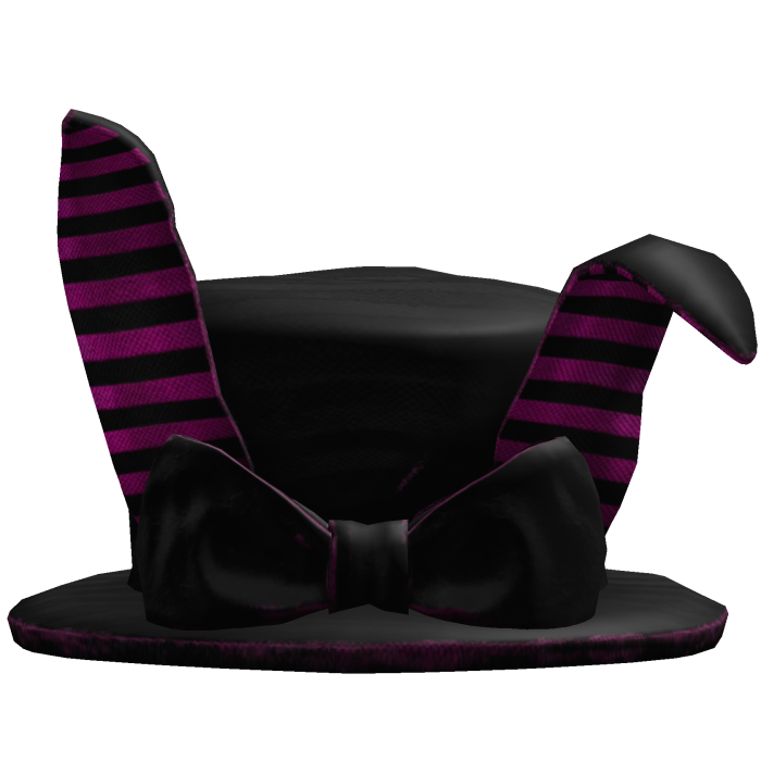 Pink Striped Bunny Ears Gothic Top Hat