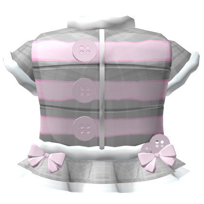 kawaii cute grey pink button winter jacket Roblox item