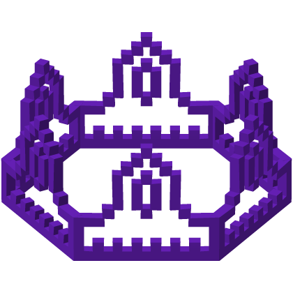 Clockwork Purple 8-Bit Royal Crown Outline (Addon) Roblox item