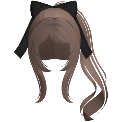 adorable curly princess ponytail w bow milk brown Roblox item
