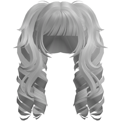 Curly Fluffy Anime Pigtails Grey Roblox item