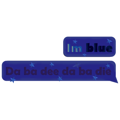 Blue text bubble