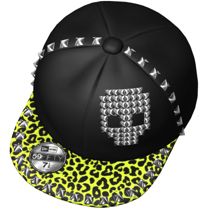 Studded Yellow Leopard Scene Snapback