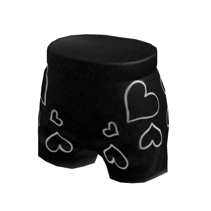 Black Denim Shorts With Hearts thumbnail