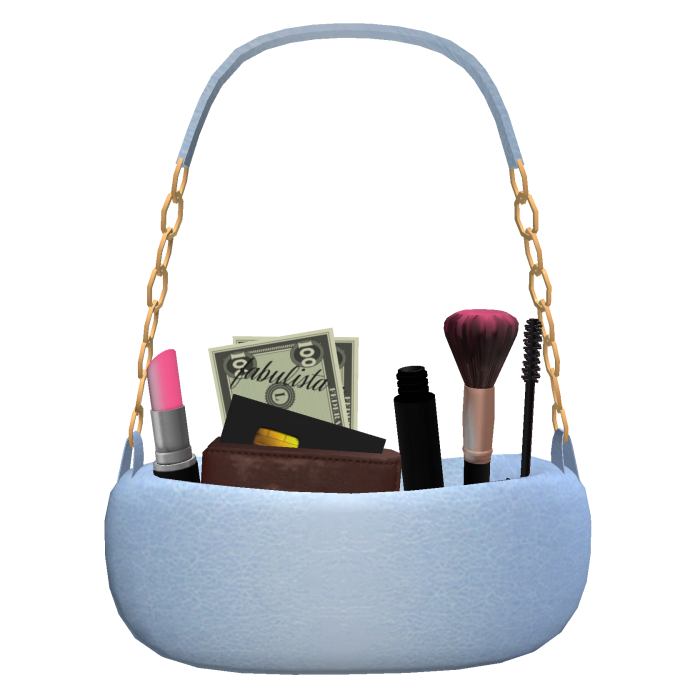 Luxury Makeup Purse w/ Money Wallet in Light Blue