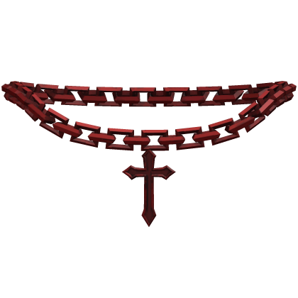 Red Gothic Cross Necklace