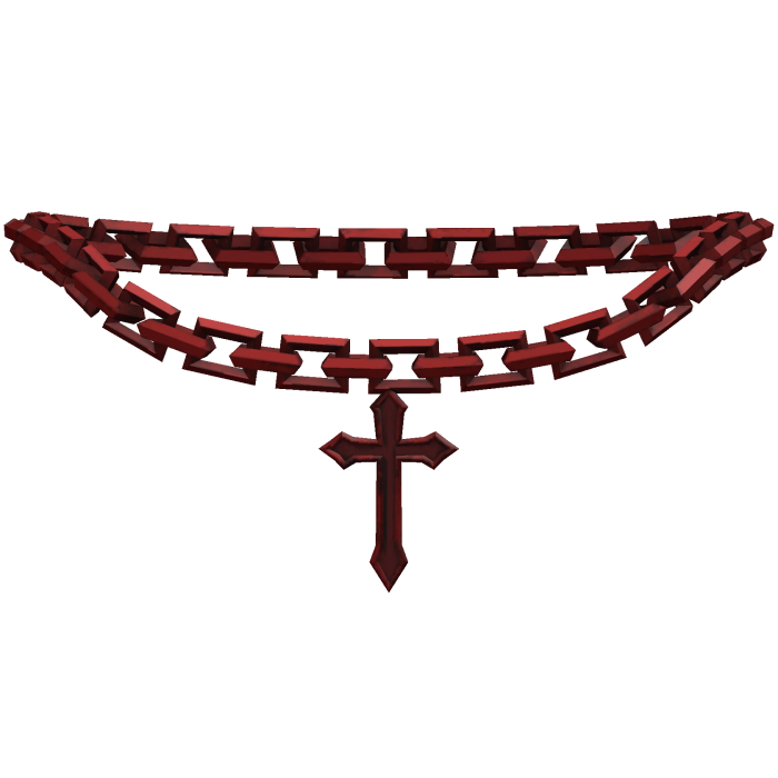 Red Gothic Cross Necklace