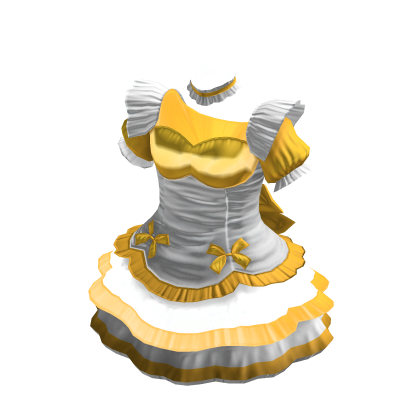 Maid Dress | White & Yellow thumbnail