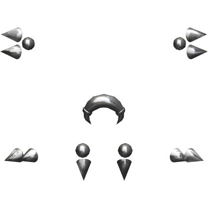 silver face piercing set