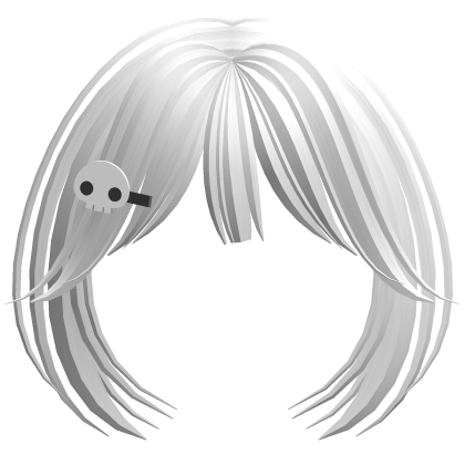 White Bangs with Skull Clip