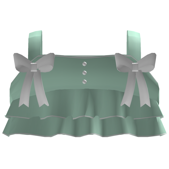 cute ruffled summer top w/ bows green