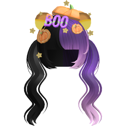 halloween kawaii bear black and purple pigtails Roblox item