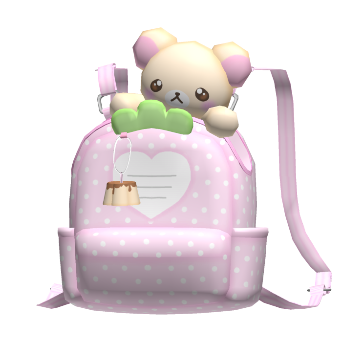 ୨୧ : (1.0) cutecore pink polka dot kuma backpack