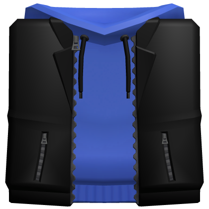 Blue Hoodie with Black Jacket
